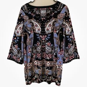 JM Collection Womens Blouse pullover Tunic NWOT Medium will fit large